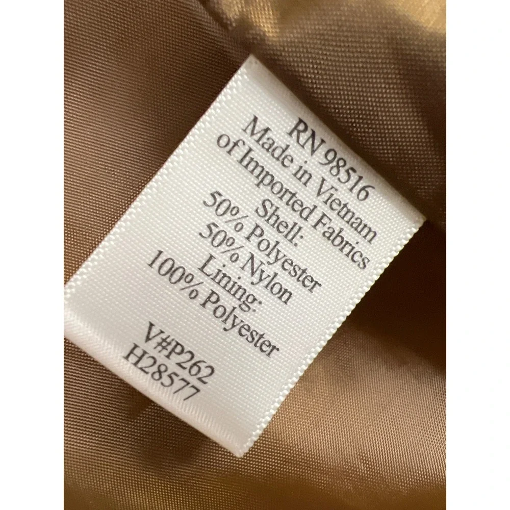 Coldwater Creek Vest Womens M Bronze Quilted Metallic Mock Neck Snap Earthly